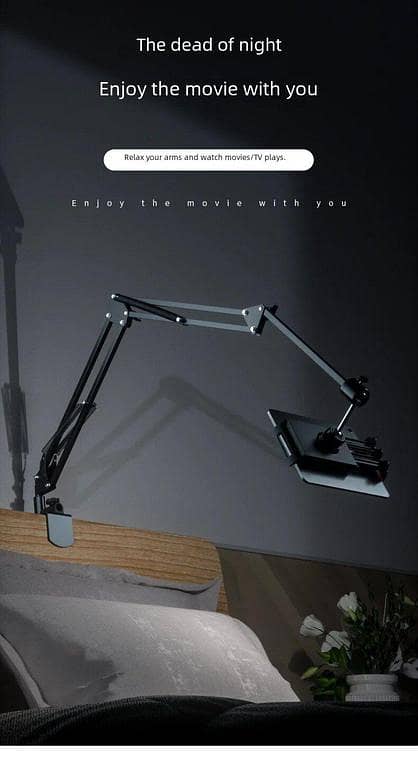 360° Adjustable Lazy Mobile Extendable Arm Stand with Bed and Table Support