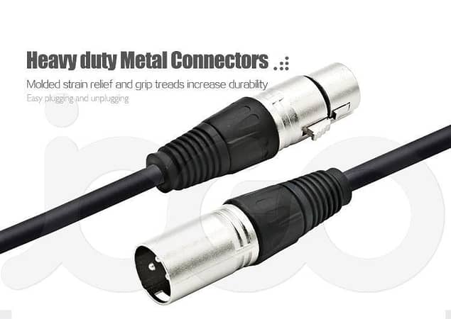 XLR Male to Female Cable for 48V Phantom Power Supply and Audio Mixer/Amplifier