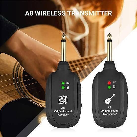 A8 Guitar Wireless Receiver, Electric Guitar Wireless Pickup, U-Segment Guitar Wireless , Rechargeable