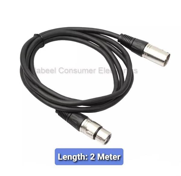 XLR Cable: Male to Female, 2 m, Copper for Phantom Power and Mixer