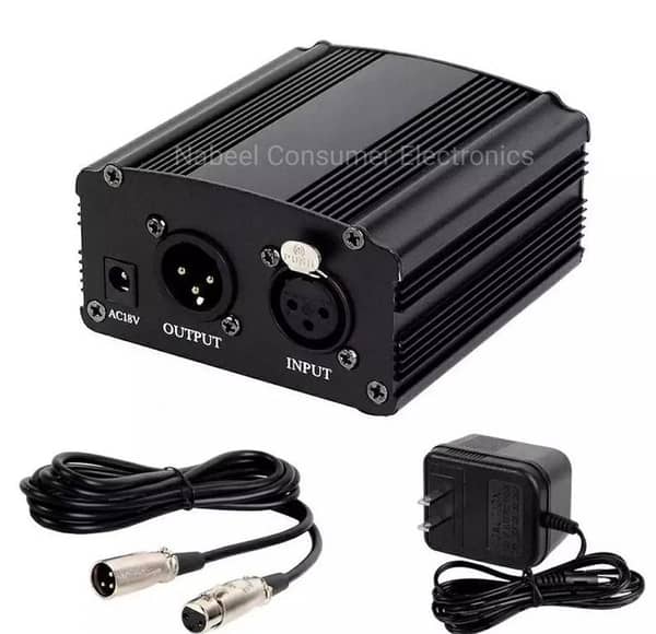 Phantom Power Supply 48 V for 220 V Input with Free XLR Cable