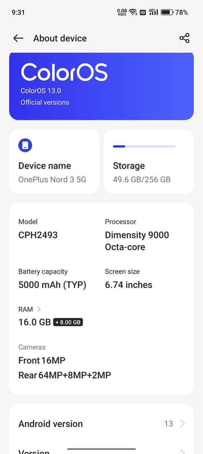 One Plus Nord 3 16+12/256