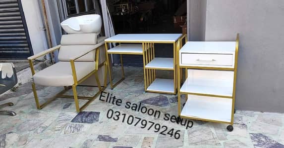 Barber chair/Cutting chair/ Shampoo unit/Trolly/Saloon Furniture.