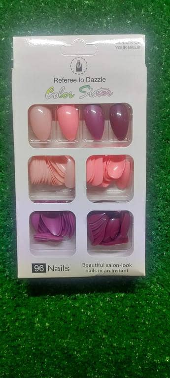 96 Pcs Multi-Color Reusable Nails Set