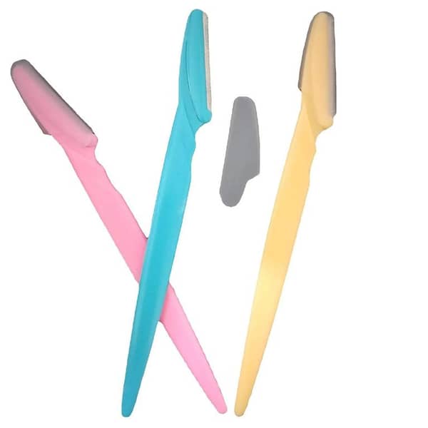 Eyebrow Razor Zigzag Stainless Steel Trimmer – 3-Piece Pack
