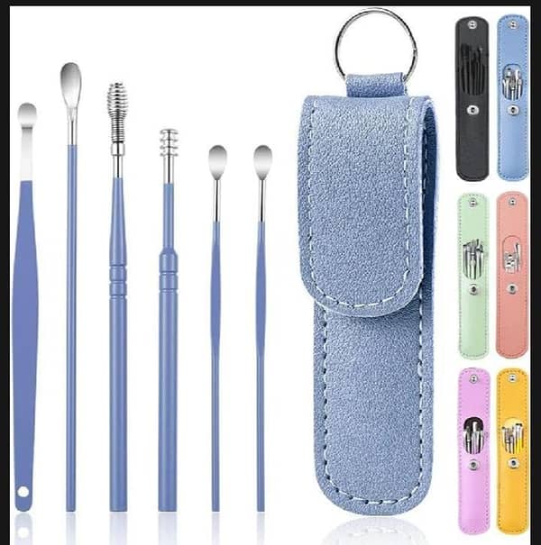 Ear Wax Cleaning Kit, 6 Pcs Ear Pick Tools, Wax Removal Kit, Ear Cleaning Tool Set, Spring  Cleaner Tool for Children and Adult Multicolor
