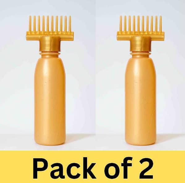 Pack of 2 130 ml Hair Oil Applicator Bottles with Comb