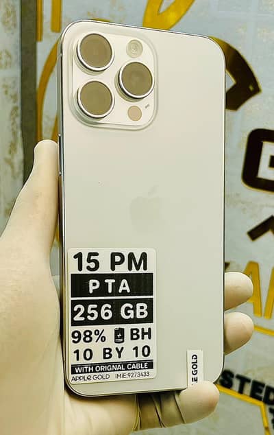 I phone 15 pro Max PTA  256 GB ORIGNAL Cable SAT