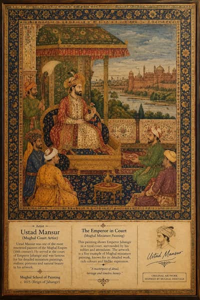 Mughal Royal Court Art Print – Antique Style Wall Decor