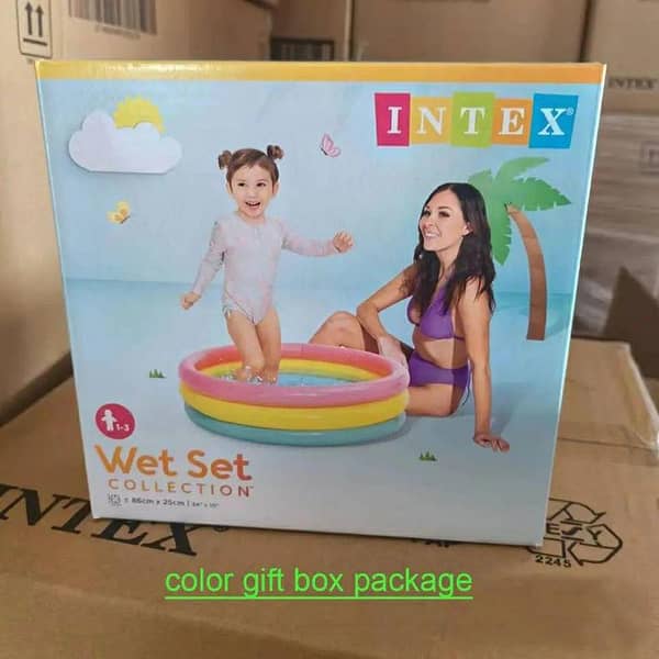 Colorful Sunset Glow 3-Ring Round Inflatable Swimming Pool (Intex)