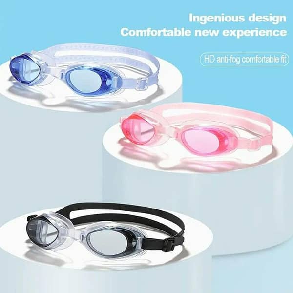 Swimming Goggles for Children and Adults in Four Random Colors, High Quality with Anti-Fog