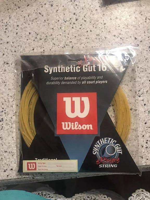 Wilson Synthetic Long Tennis / Squash String / Gut - High Quality - Random Colours White/Off-white/Green