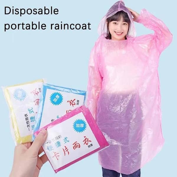 Disposable Emergency easy to carry pocket Raincoats for Adults - Plastic material - Compressed Packing easy to carry