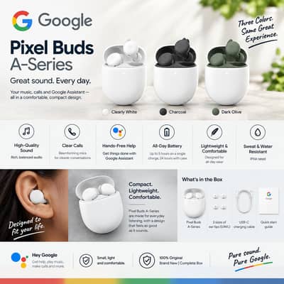 Google Pixel buds A series just box open