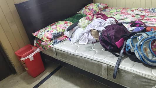 wooden bed used condition with matters