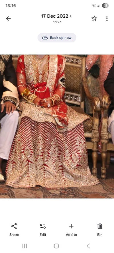 bridal dress colour red -1 time use Rawalpindi urgent for sale