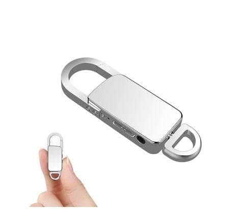 Mini Metallic Keychain Digital Voice Recorder - Portable Audio Recorder with Clip Design & MP3 Playback Feature  R5902