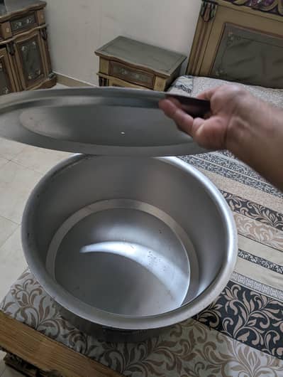 Silver steel cookware 14 inch