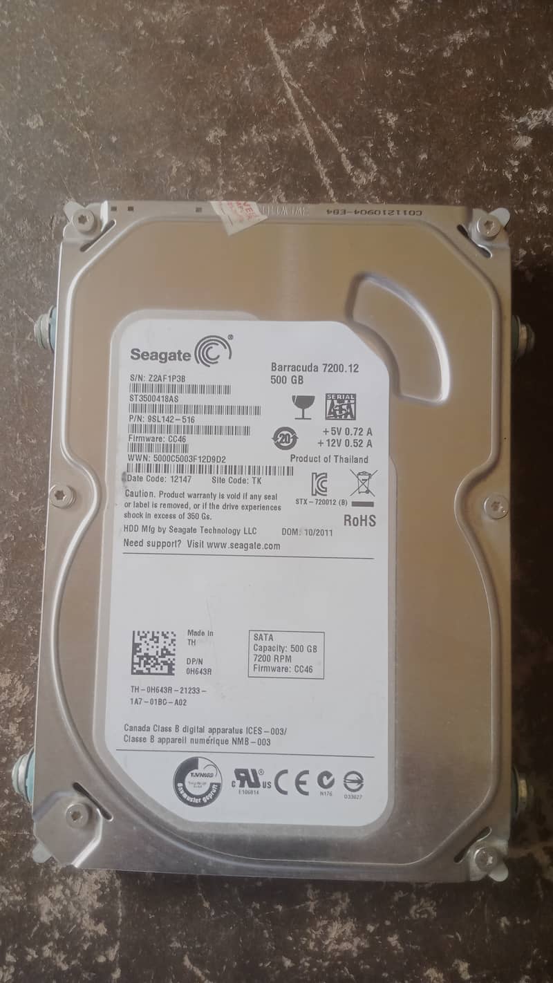 hard disk 500GB 0