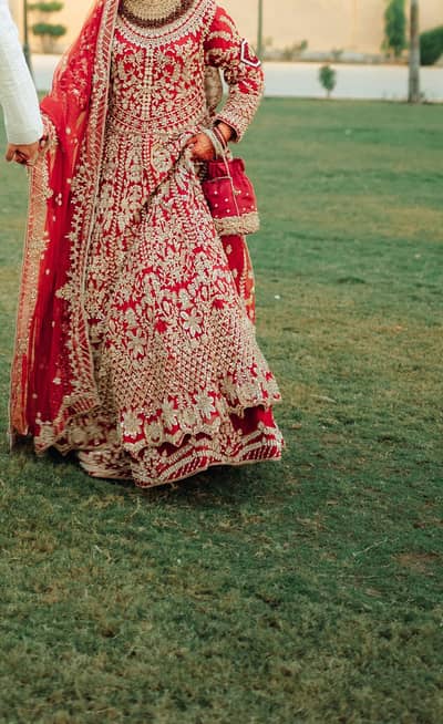 Barat Bridal Frock with Lehnga & dupatta