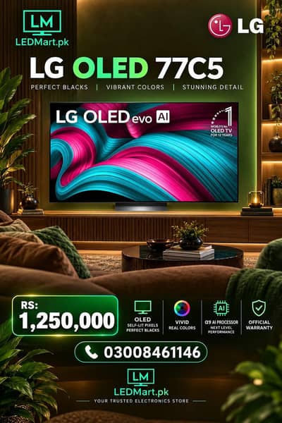 LG OLED 77C5 77" WITH OFFICIAL WARRANTY RNR