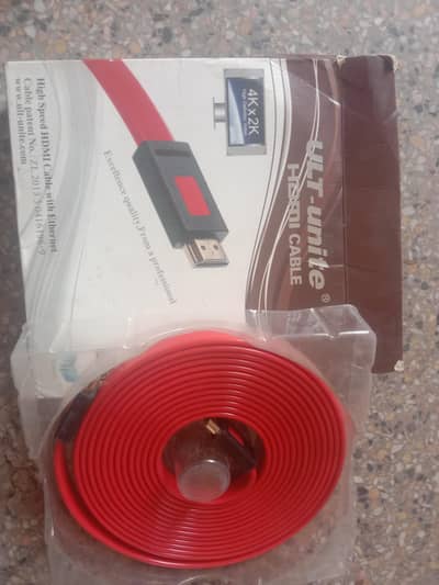 HDMI کیبل — سرخ رنگ، ڈبے کے ساتھ قیمت: 1,800 روپے (فائنل)