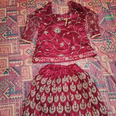 Maroon Bridal Lehenga – Golden Embroidery