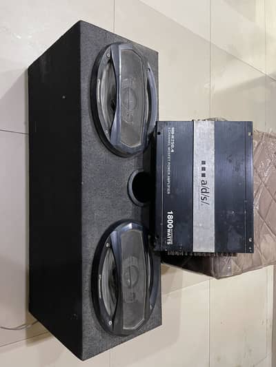 Pioneer speakers with box & amplifier 4 channel