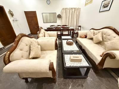 Beige Sofa Set 3+1+1 (5 Seater), 4 Months Old, Excellent, Urgent Sale