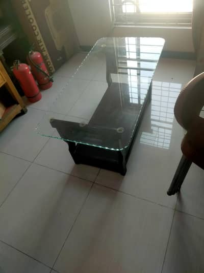 table with heavy glass