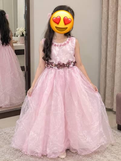 Beautiful Baby Pink Organza Frock for Sale