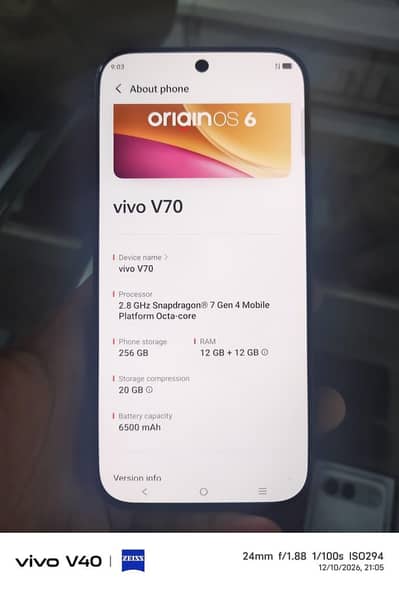 vivo v 70.12+256