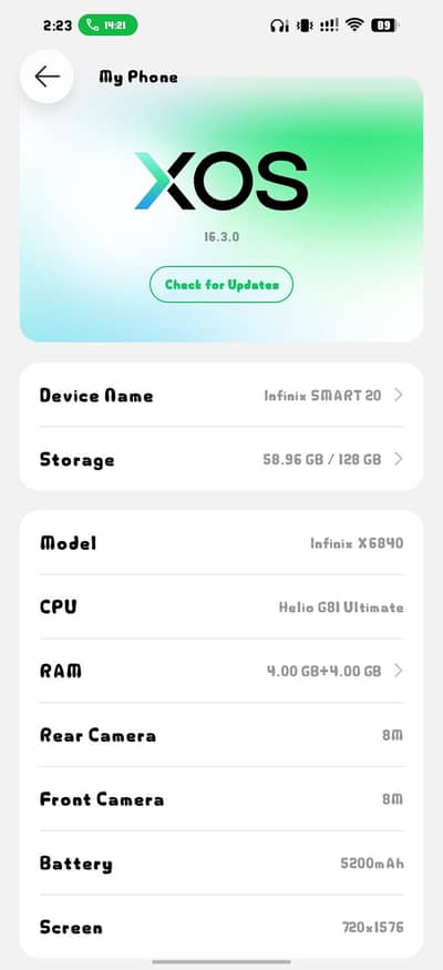Infinix smart 20