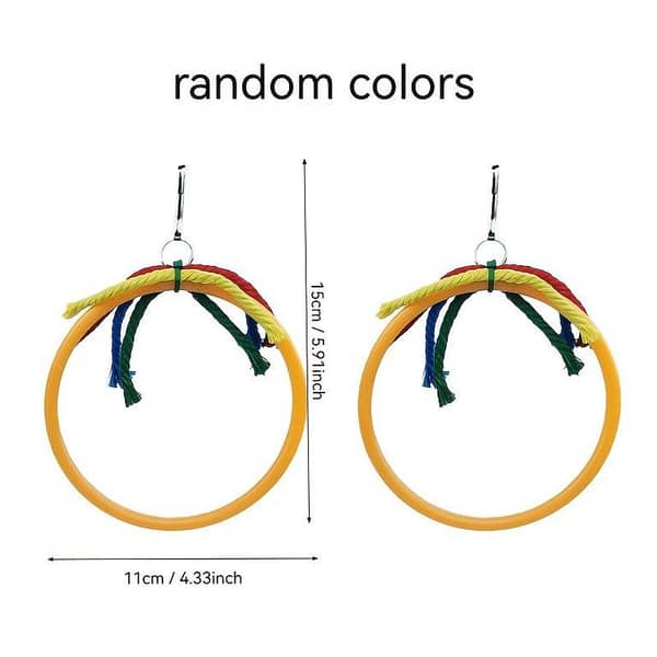 UK Bird Toys 2pcs Small Parrot Perch Stand, Plastic Perch with Hanging Ring, Birdcage Accessory, Suitable for Budgerigars, Peke Parakeets, and Other Small Birds