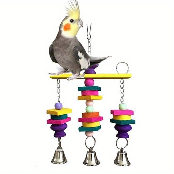 UK bird toys Colorful Wooden Block Bird Parrot Tearing Toy Bird Chewing Toys Hanging Wooden Blocks Toys Parakeet Standing Sticks Parrot Paw Grinding Toy for Finch Budgie Parakeets Cockatiels Conures Love Birds and Amazon Parrots