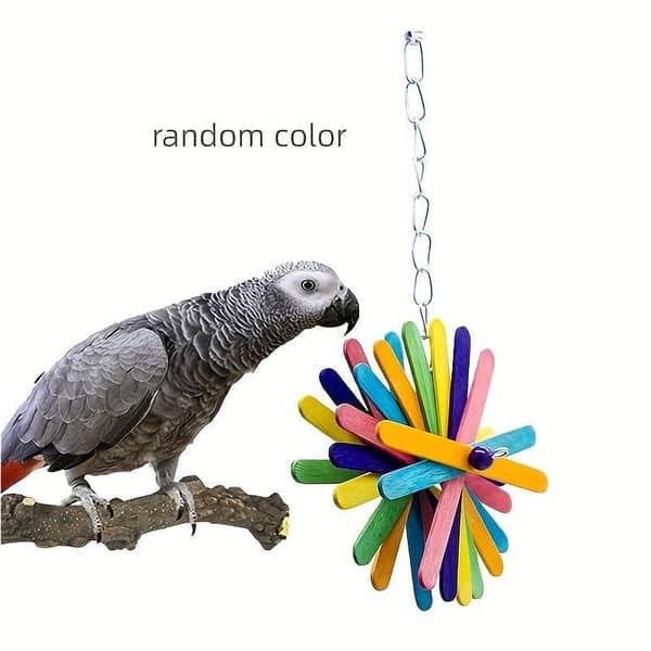 UK bird toys Durable Wooden Parrot Toy for Grinding, Playing, and Gnawing - Perfect Bird Cage Accessory for Keeping Your Parrot Happy and Healthy Bird Toys Big Toy Pure Natural Colorful Wood Parrot Toys, parrot Soft Swing Toy & Rainbow Bridge for macao