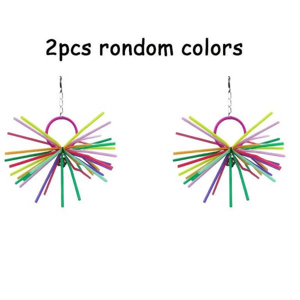 UK Bird toys 2pcs Parrot Boredom Relief Chew Toy, Hanging Cage Enrichment Puzzle and Teether, Suitable for Cockatiels and Grey Parrots