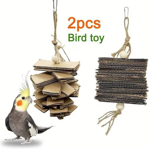 UK bird toys 2pcs Bird toys, shredded bird toys, paper shell chew toys, birdcage decorations, suitable for most parrots Parrot Chew Toys, Bird Parrot Hanging Bite Wooden Blocks Cage Fun Toy for Macaw African Greys Cockatoo Eclectus Budgies Parakeet