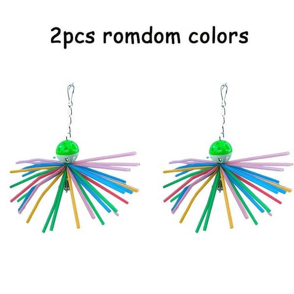 UK Bird Toys 2pcs of Parrot Boredom Buster Toys, Chewable Hanging Toys for Cages, Suitable for Cockatiels, Budgerigars, And Gray Parrots