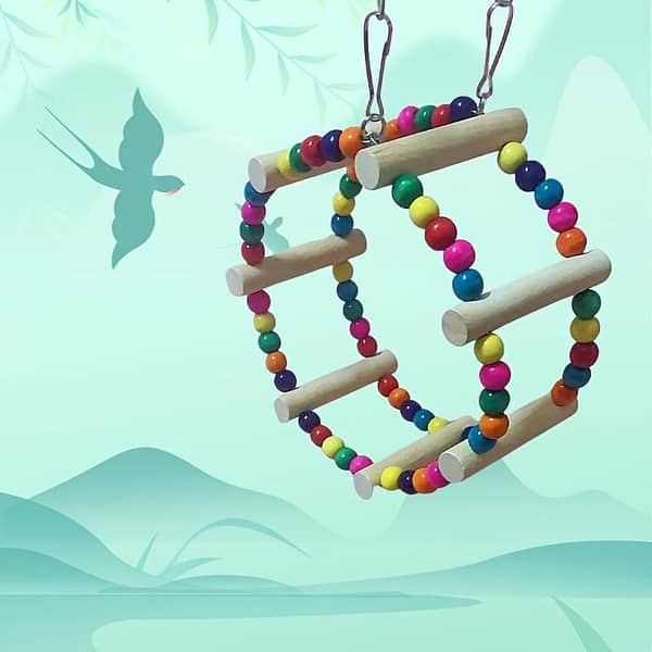 UK bird toysColorful Bird Parrot & Hamster Claw Toy with Ferris Wheel Design - Durable Wooden Scratching Post for Mental Stimulation & Exercise, Fun Pet Activity for Birds and Small Animals, Bird Toy, Interactive Pet Item, Playful Design, Sturdy Construct