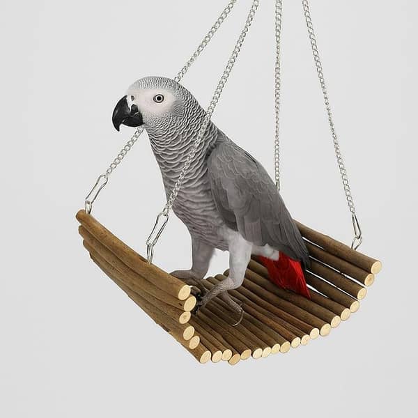 UK bird toys Wooden Swing, Hamster Wooden Swing Easy Installation Playing Cute Large Space for Parrots