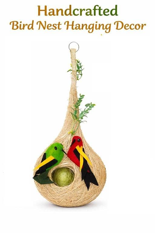 UK bird toys Nest Hut for Window Home Garden Tree Outdoor Event and Decoration excellent Decor Hanging Nesting Hand Woven Natural Humming Bird Handmade Artificial beautiful Bird nest, with Bird Egg Decorative Nest