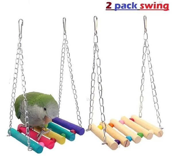 UK Bird Toys 2 pack swing set Pet Bird Parrot Parakeet Budgie Cockatiel Cage Hut Nest papegaaien speelgoed Hammock Swing Hanging Toy Pet Supplies