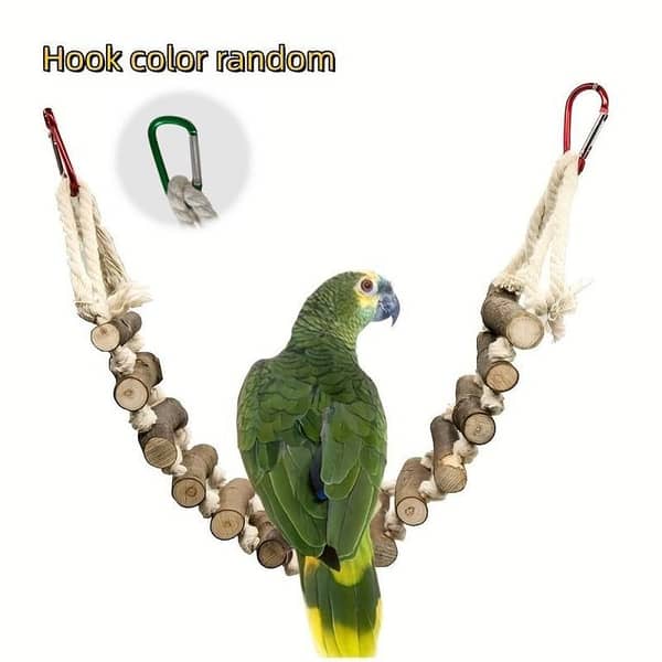 UK bird toys Rope Ladder Bird Toy, bird ladder rope, Naturals Rope Wooden Ladder Bird Toy Ladder Toy for Parrots Pet Hamster Bird Bird Parrot Toys Ladders Chewing Toys Hanging Pet Bird Cage Accessories