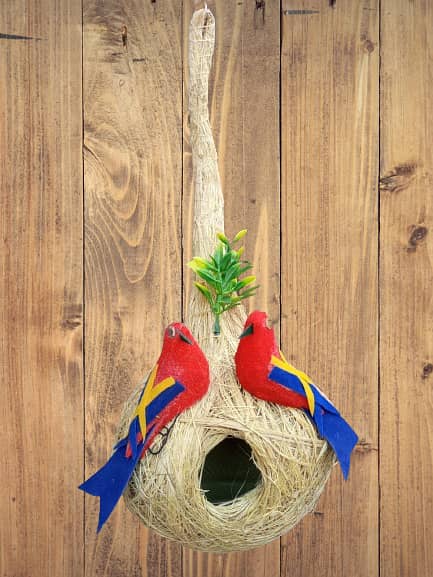 UK Bird Toys BIRD Houses for inside cage and Outside Hanging Nesting Clearance Hand Woven Natural Humming Bird Nest Hut for Window Home Garden Outdoor Decoration