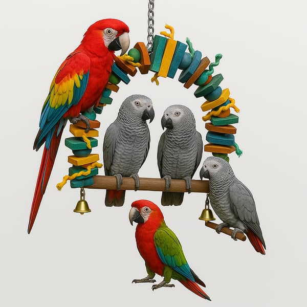 UK Bird Toys Big Toy Pure Natural Colorful Wood Parrot Toys, parrot Soft Swing Toy & Rainbow Bridge for macao grey raw budgie cocktail love birds fishers Wood Parrot Bird Toys Love Bird Cage Funny Training Bird Toys Cotton Rope Parrot Toy