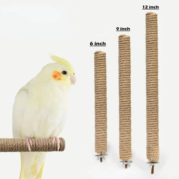 UK bitrd toys 1Pc Pet Bird Chew Toys Parrot Perches Stand Platform Cage Toy Paw Grinding Clean Toys Parrot Scrub Stick