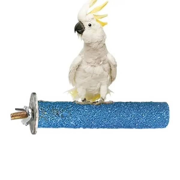 UK Bird Toys Bird Toys Sandy stone perch pet Bird Parrot Stand Toy Natural purely Cage Perch Grinding Stick for Parrot Rough surfaced Chewing Toy for Beak Feet Grinding Nails Trimmed for Budgies Cockatiel Conure Parakeet Lovebirds