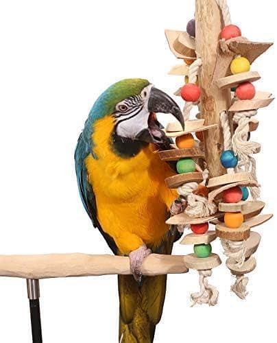 UK bird toys Bird Parrot Swing Chewing Toys-Natural Wood Blocks Parrot Tearing Cage Toys Ideal for Budgie Parakeets Cockatiels Cockatoo Love Birds Finch Conures African Grey