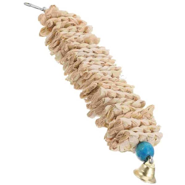 UK Bird Toys Parrot Chew Toy Large Bird Hanging Parakeet Cage Corn Interesting Ornaments Super shreddable Toy Bird Parrot Chewing Toy Multicolor Natural Wood Blocks colorfull b and lots of palms cone / jute fiber Bird Bite